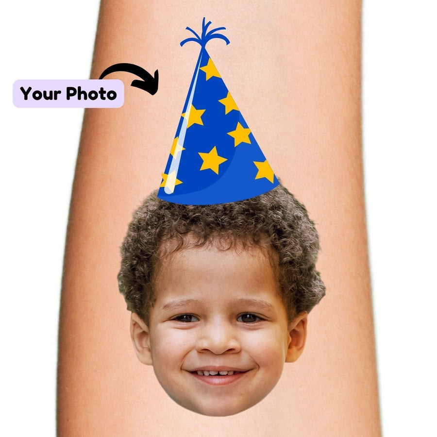 Kid Party Hat Custom Temporary Tattoo