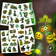 Halloween Glow in the Dark Temporary Tattoos Sheets (40+ Tattoos)
