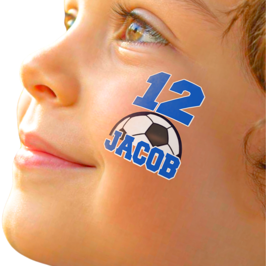 Custom Sports Number Tattoo with Name