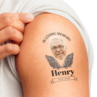 Memorial Face Cut-Out Custom Temporary Tattoo
