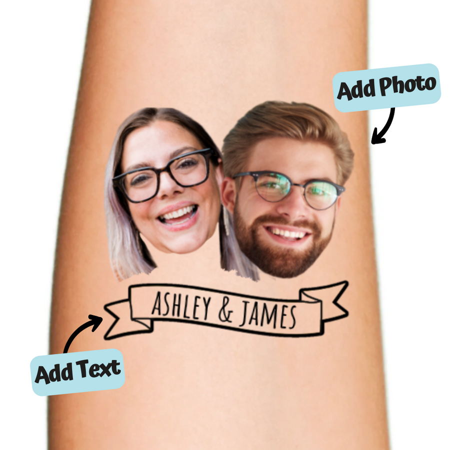 Custom Name Ribbon Temporary Tattoo