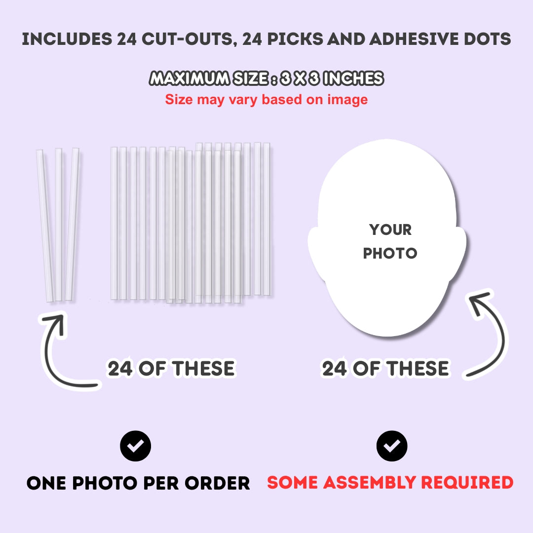 Custom Photo Face Cupcake Toppers