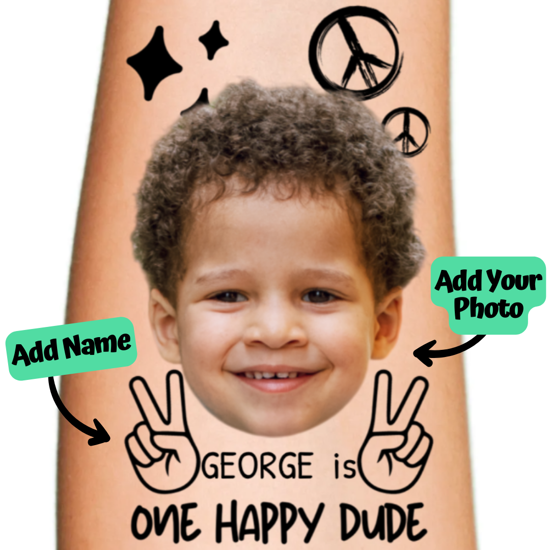 One Happy Dude Kids Customizable Temporary Tattoo