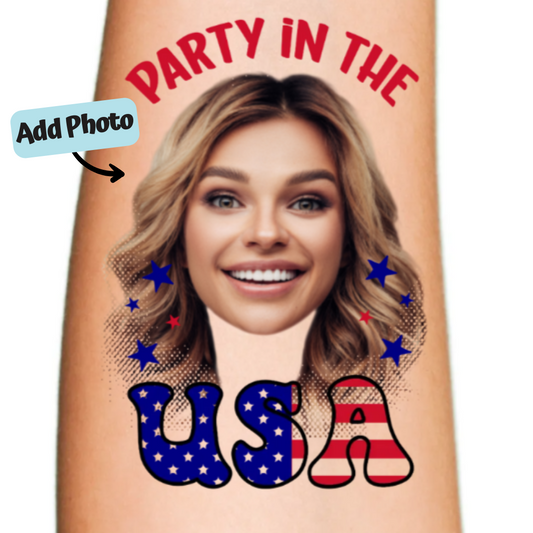 Party in the Us 4th of July Temporary Tattoo