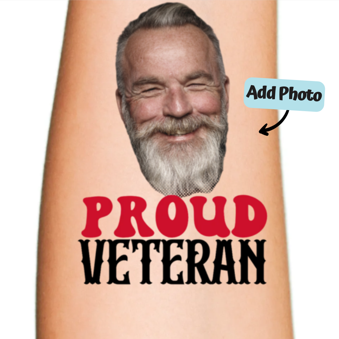 Proud Veteran Customizable 4th of July Temporary Tattoo