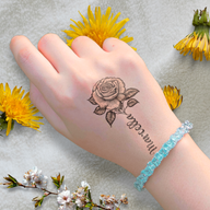 Rose Silhouette Memorial Custom Temporary Tattoo