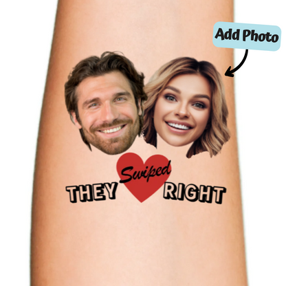They Swiped Right Wedding Temporary Tattoo
