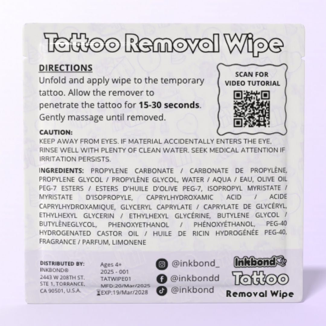 Premium Temporary Tattoo Removal Wipes