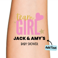 Team Girl Heart Customized Temporary Tattoo