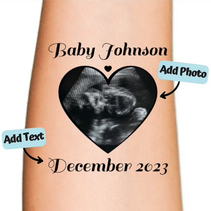 Baby Ultrasound Temporary Tattoo: Celebrate Arrival of New Baby