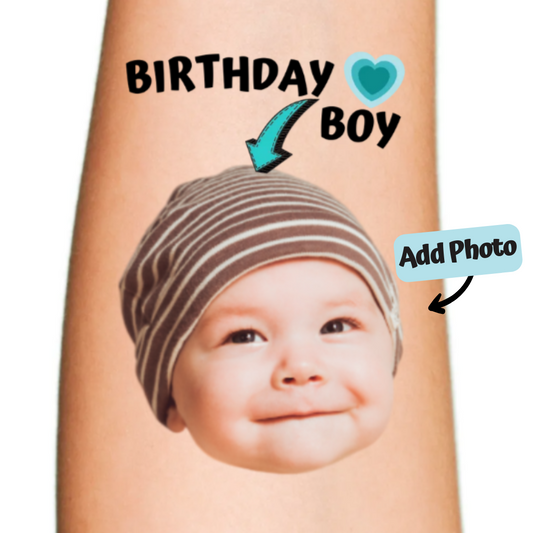 Baby Birthday Boy Custom Temporary Tattoo for Little One