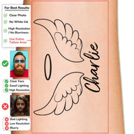 Halo and Wings Memorial Custom Temporary Tattoo