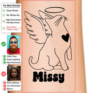 Pet Outline with Halo and Wings Memorial Custom Temporary Tattoo