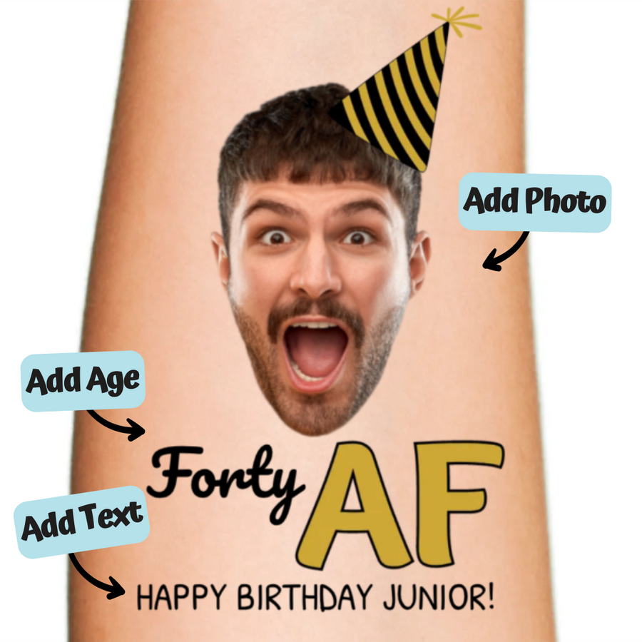 Birthday Af Temporary Customizable Tattoo