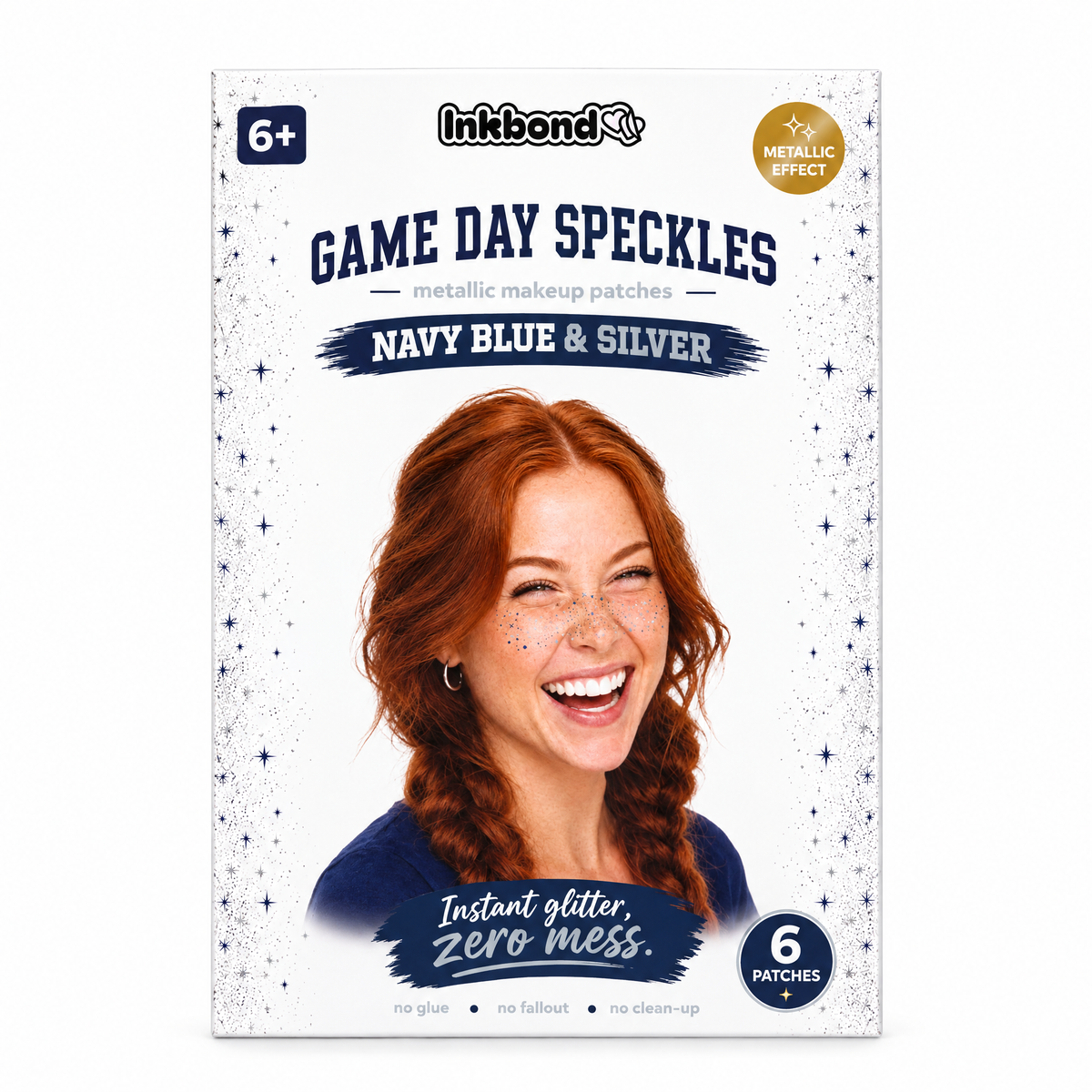 Inkbond Navy Blue and Silver Game Day Speckles envelope front