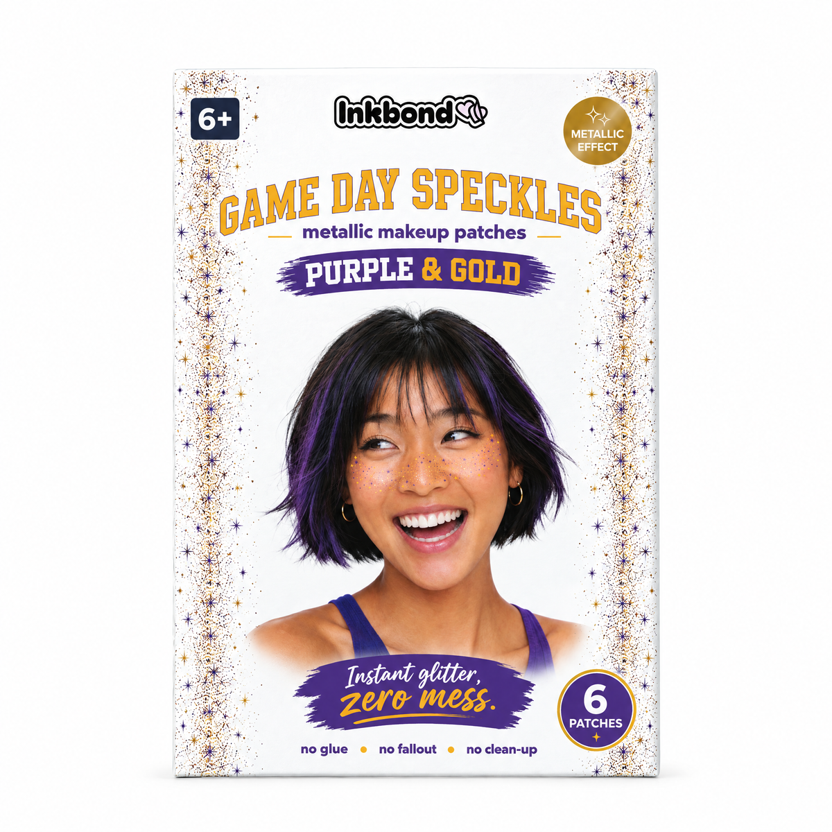 Inkbond Purple and Gold Game Day Speckles envelope front