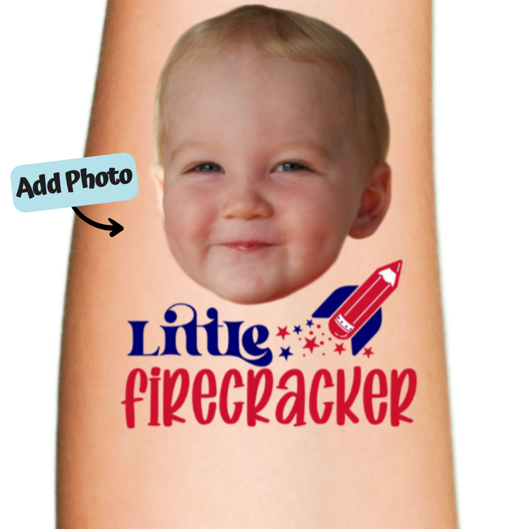 Little Firecracker: 4th of July Face Temporary Tattoo