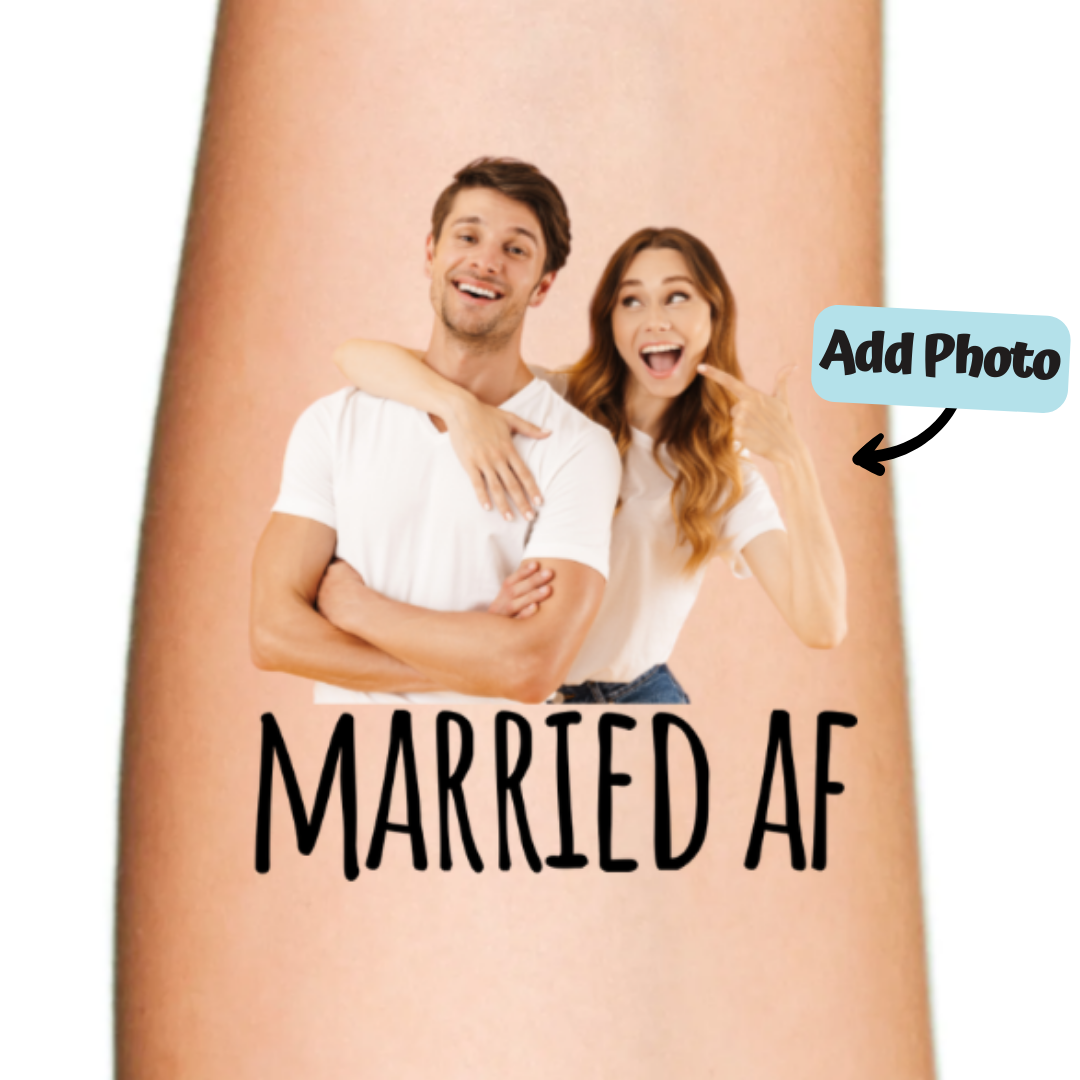 Af Customink Married AF Custom Temporary Tattoo - Great Way to Celebrate Love | Inkbond