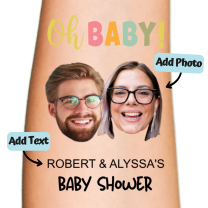 Oh Baby Customizable Baby Shower Temporary Tattoo