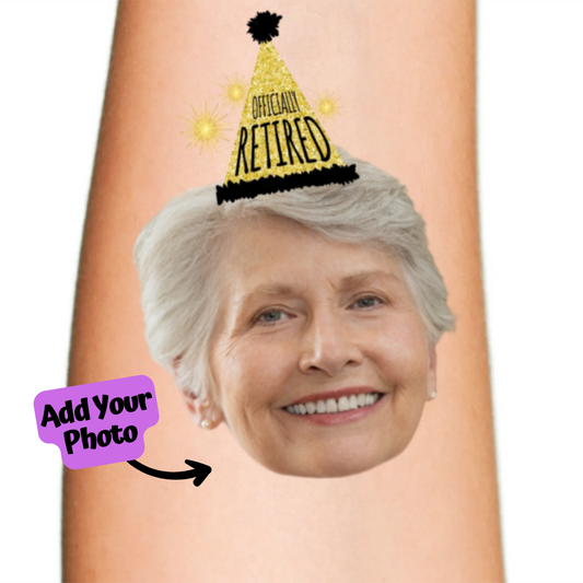 Temporary Tattoo Officially Retired Hat for Retirement Party